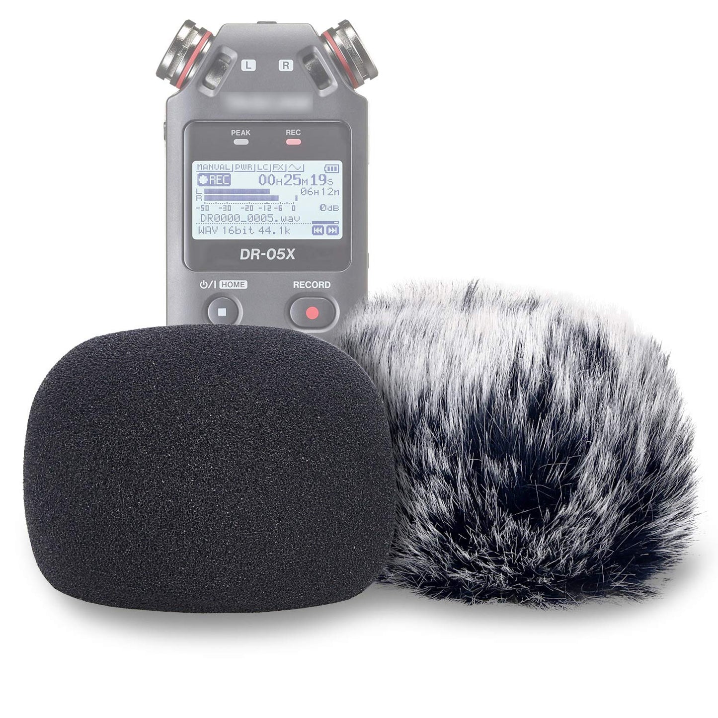YOUSHARES DR05X Windscreen Muff and Foam Compatible with Tascam DR-05X DR-05 Mic Recorders, DR05X Indoor Outdoor Microphone Wind Screen (2 PACK)
