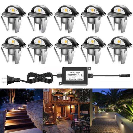 QACA LED Step Lights Low Voltage IP65 Waterproof Recessed LED Deck Lighting,Half Moon F1.38 Yard Garden Patio Step Landscape Pathway Decor