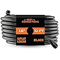 BEST CONNECTIONS Split Wire Loom Flex-Guard Convoluted Tubing Protective Split Cable Sleeves for Auto Home Industrial Electrical Wires Chemical
