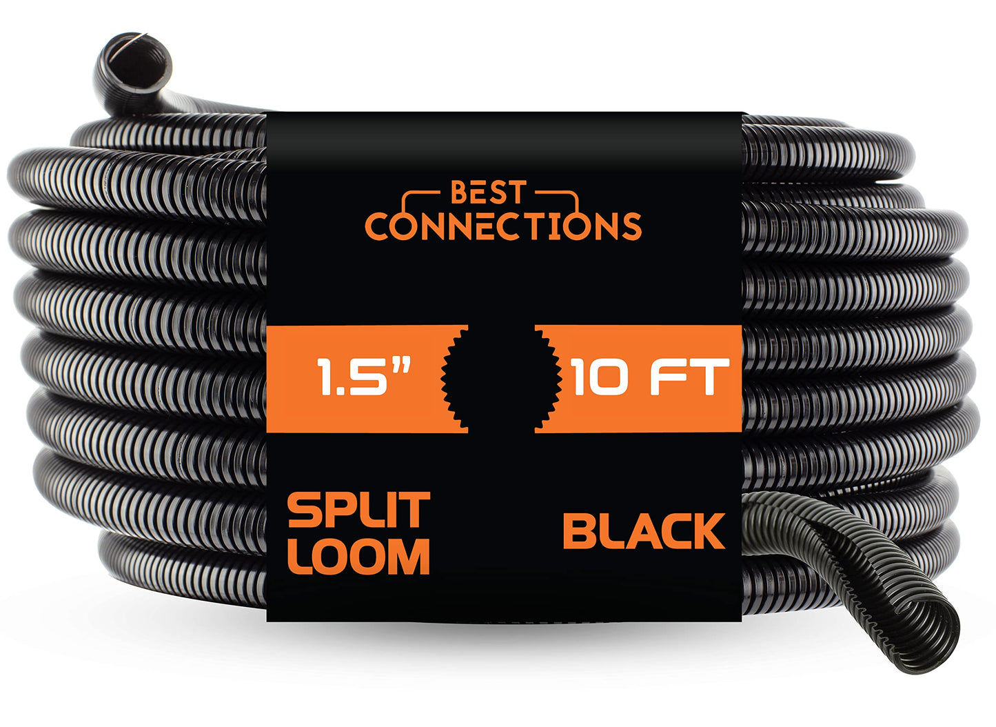BEST CONNECTIONS Split Wire Loom Flex-Guard Convoluted Tubing Protective Split Cable Sleeves for Auto Home Industrial Electrical Wires Chemical