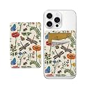 AOHRO Phone Card Holder, Dual Pocket Leather Phone Wallet Adhesive Stick On, Cute Card Holder, Credit Card Holder for Phone Case Retro Insects