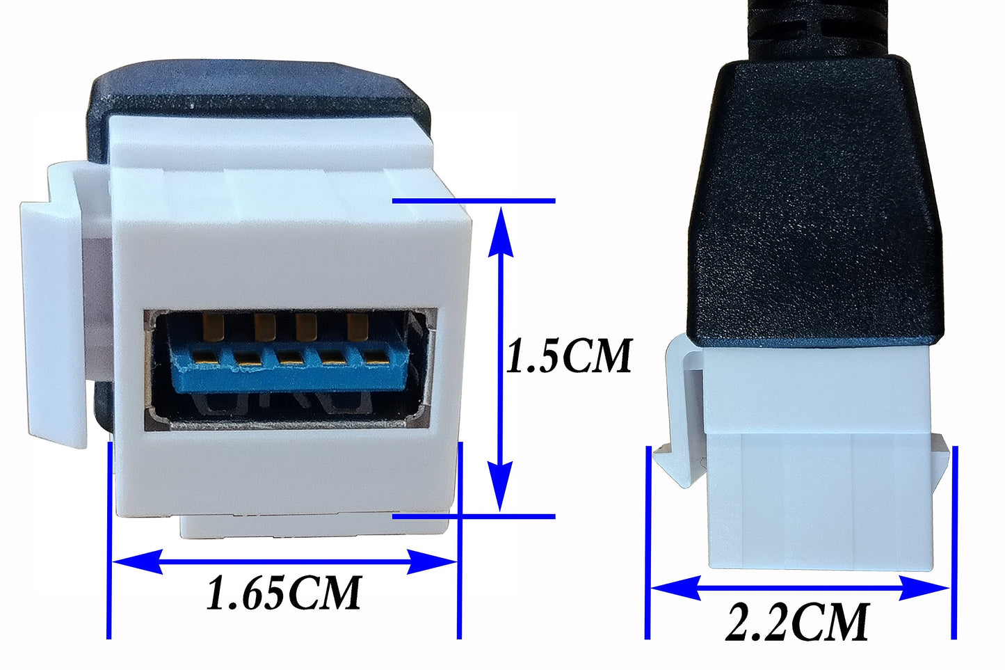 zdyCGTime USB 3.0 Keystone Jack Inserts Cable, USB 3.0 A to USB A 3.0 Adapters Female to Male Connector Extension Cable for Wall Plate Outlet Panel