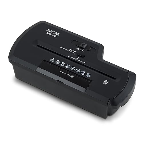 Aurora AU800SD Professional Strip Cut Paper Shredder/CD/Credit Card Shredder Without Wastebasket, 8-Sheet Strip-Cut No Basket, Black