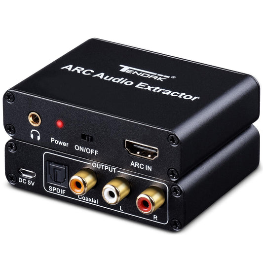 HDMI ARC Adapter, Tendak ARC Audio Extractor with Digital Optical TOSLINK SPDIF/Coaxial and Analog 3.5mm L/R Stereo Audio Converter for HDTV Soundbar