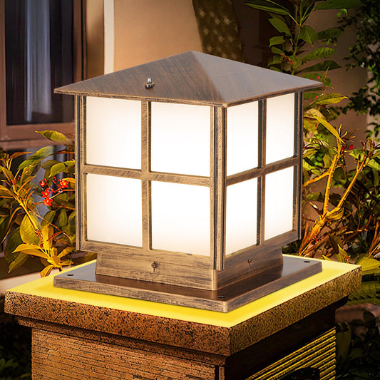SLAWA Outdoor Post Lights Fixture, Modern Yard Entry Outdoor Column Lights with Aluminum Housing, Patio Pillar Lights Outdoor with Tempered Glass
