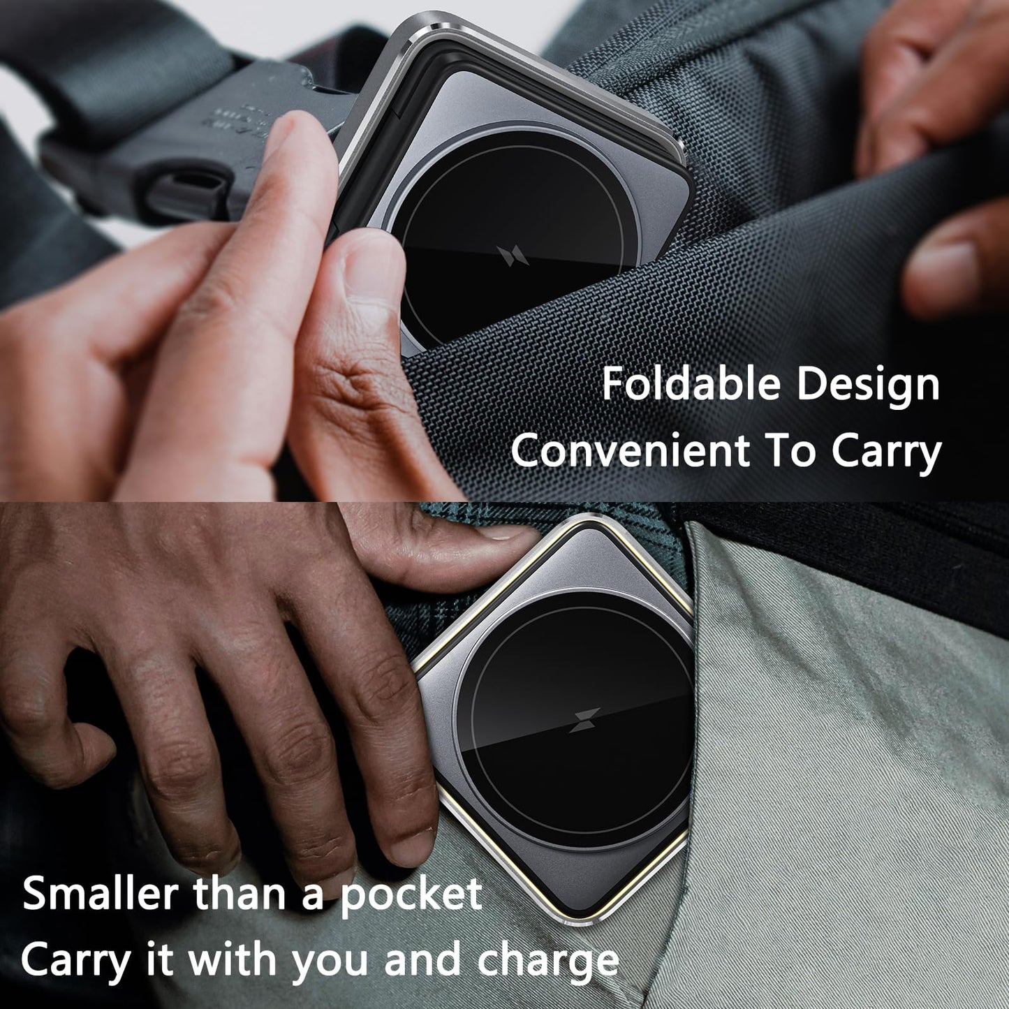 3 in 1 Wireless Charger for iPhone 17 16 15 14 13 12 11 Pro Max Foldable Wireless Charging Station with Night Light for MagSafe Travel Magnetic