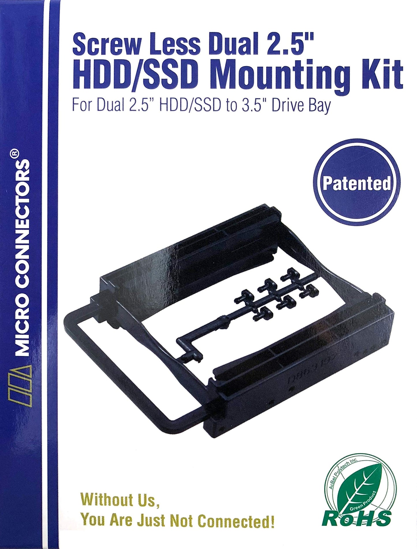 Micro Connectors Dual 2.5" Screwless HDD/SSD Mounting Bracket Kit (L02-252A)