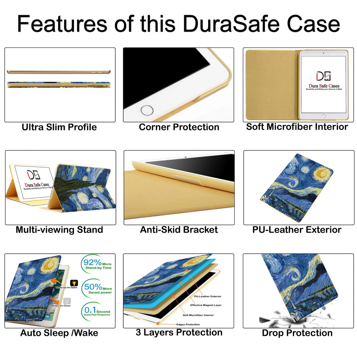 DuraSafe Cases for iPad Pro 9.7 inch 2016 Printed Case A1673 MLMP2LL/A MM172LL/A MLMN2LL/A MLMQ2LL/A A1674 A1675