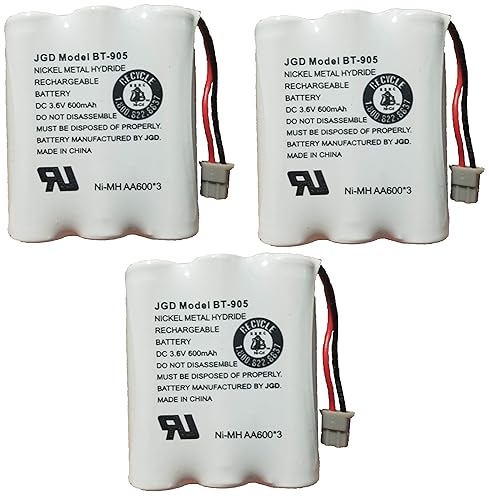 JGD BT-905 BT-800 BBTY0663001 Battery Compatible with Uniden BT905 BT800 BT-1006 BP-905 BBTY-0444001 BBTY-0449001 Panasonic P-P501 P-P508 AT&T 200