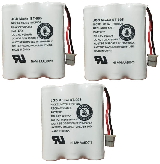 JGD BT-905 BT-800 BBTY0663001 Battery Compatible with Uniden BT905 BT800 BT-1006 BP-905 BBTY-0444001 BBTY-0449001 Panasonic P-P501 P-P508 AT&T 200