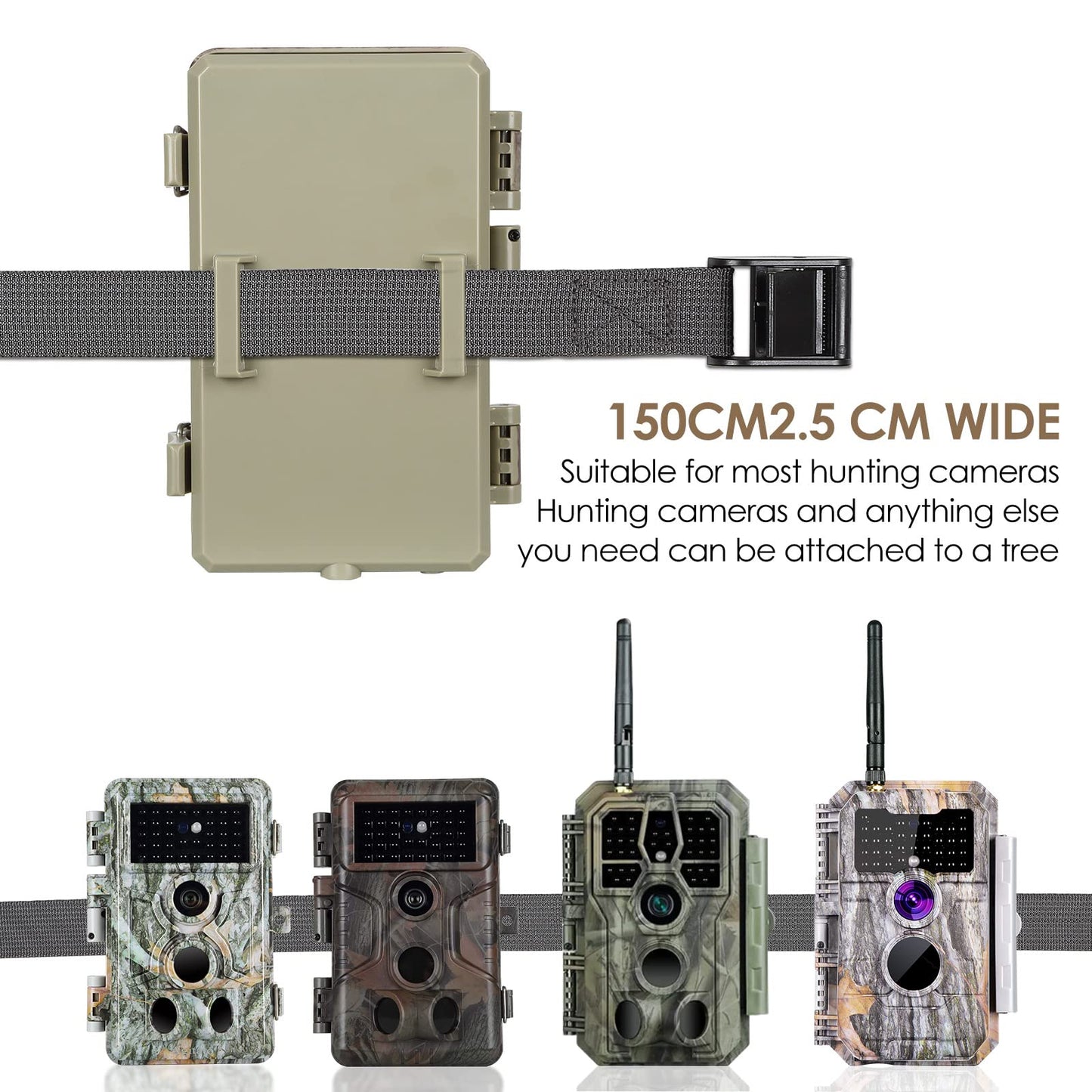 Folgtek 5pcs Trail Camera Straps Game Camera Tree Mounting Straps Portable UV Resistant and Foldable Nylon Fiber Belt, Hunting Camera Tree Strap Belts