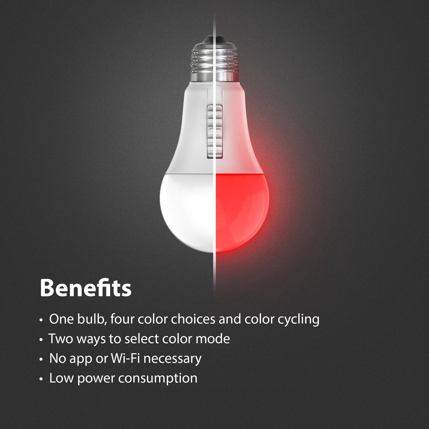 Feit Electric A19 LED Party Light Bulb, RGB Color Changing, E26 Base