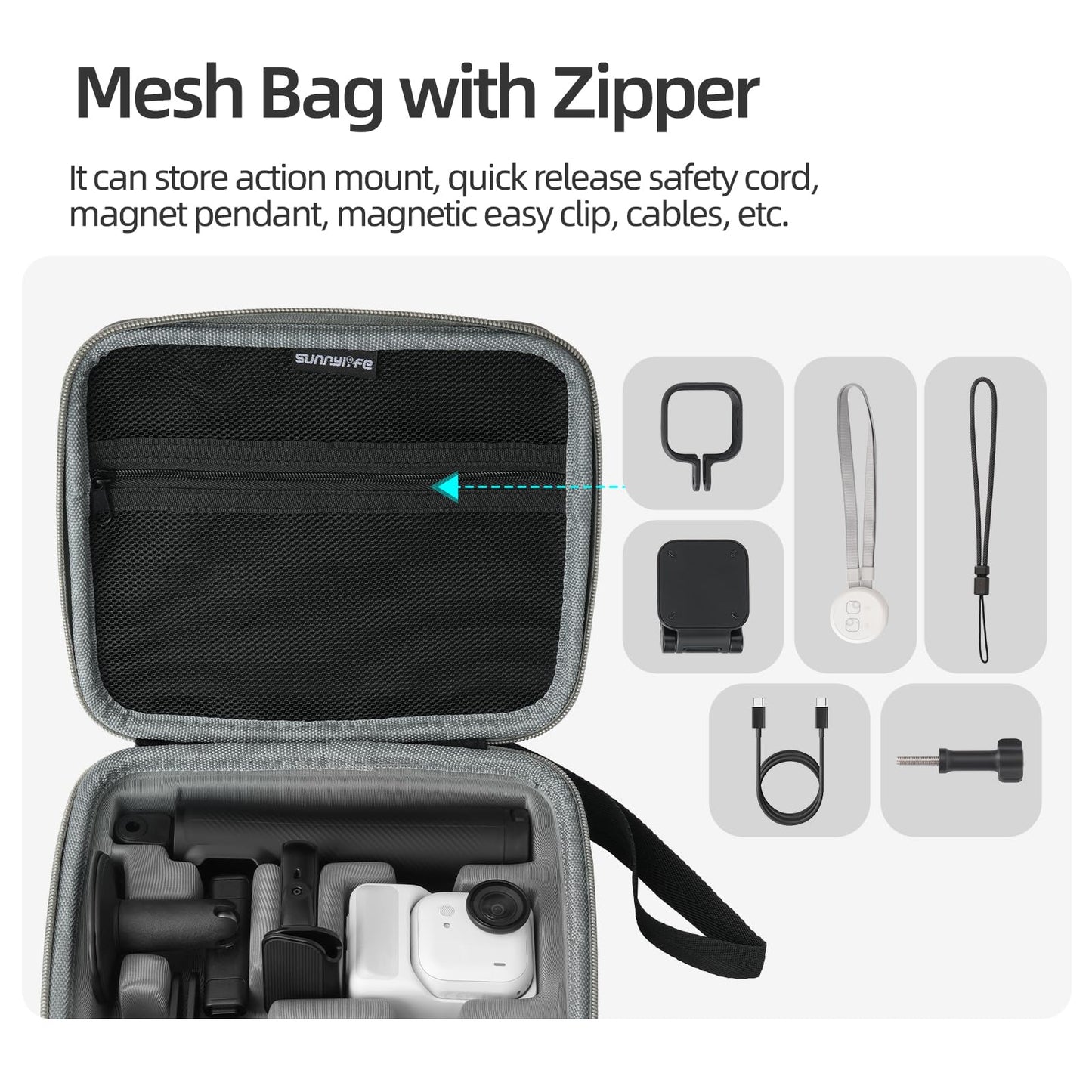 FSIDIWT Carrying Case for Insta360 GO Ultra, Storage Bag Protective Travel Case for Insta 360 GO Ultra, Large Capacity for Quick Release Mount