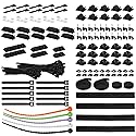319pcs Cable Management Organizer Kit, Desk Cord Organizer, 98 Adhesive Cable Clips Holder, 17 Reusable Cable Strap, 4 Cable Sleeve Split, and 200