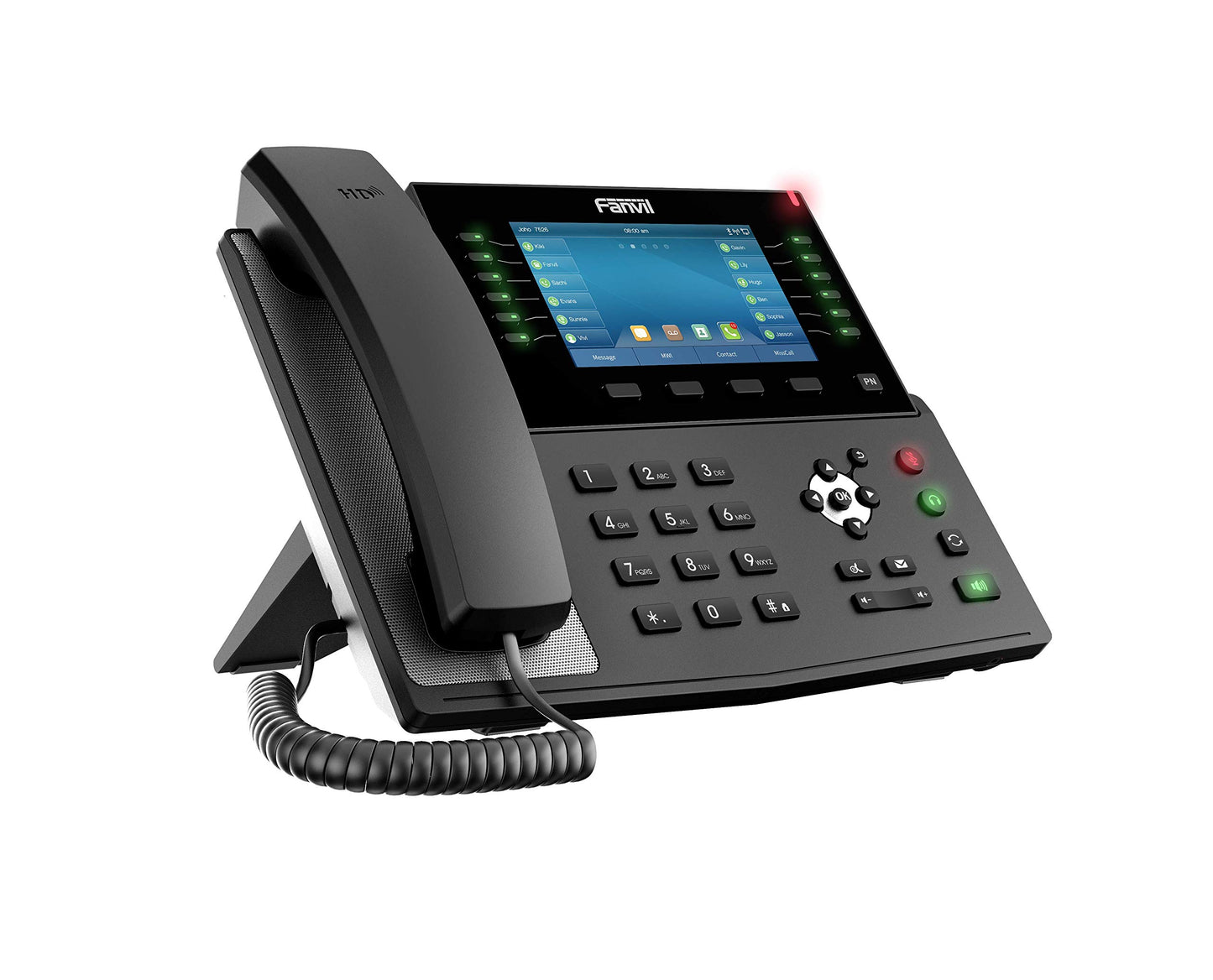 Fanvil X7C Enterprise VoIP Phone, 5-Inch Color Touch Screen, 20 SIP Lines, Dual-Port Gigabit Ethernet, Power Adapter Not Included