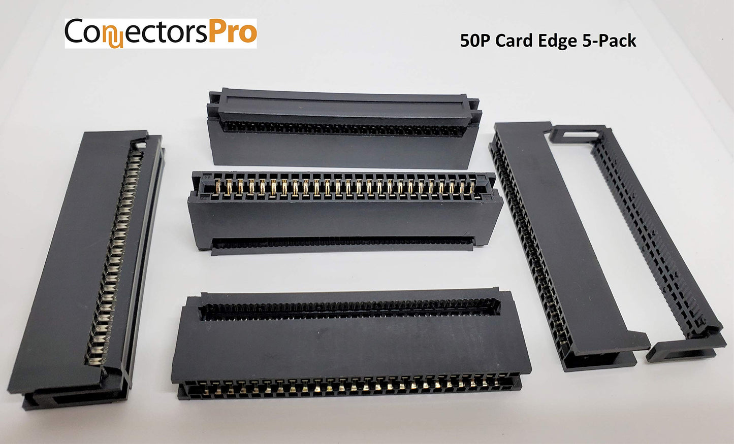 PC Accessories - Connectors Pro 50 Pins IDC 2.54mm Card Edge Connector for Flat Ribbon Cable 50P, CE50 5-Pack
