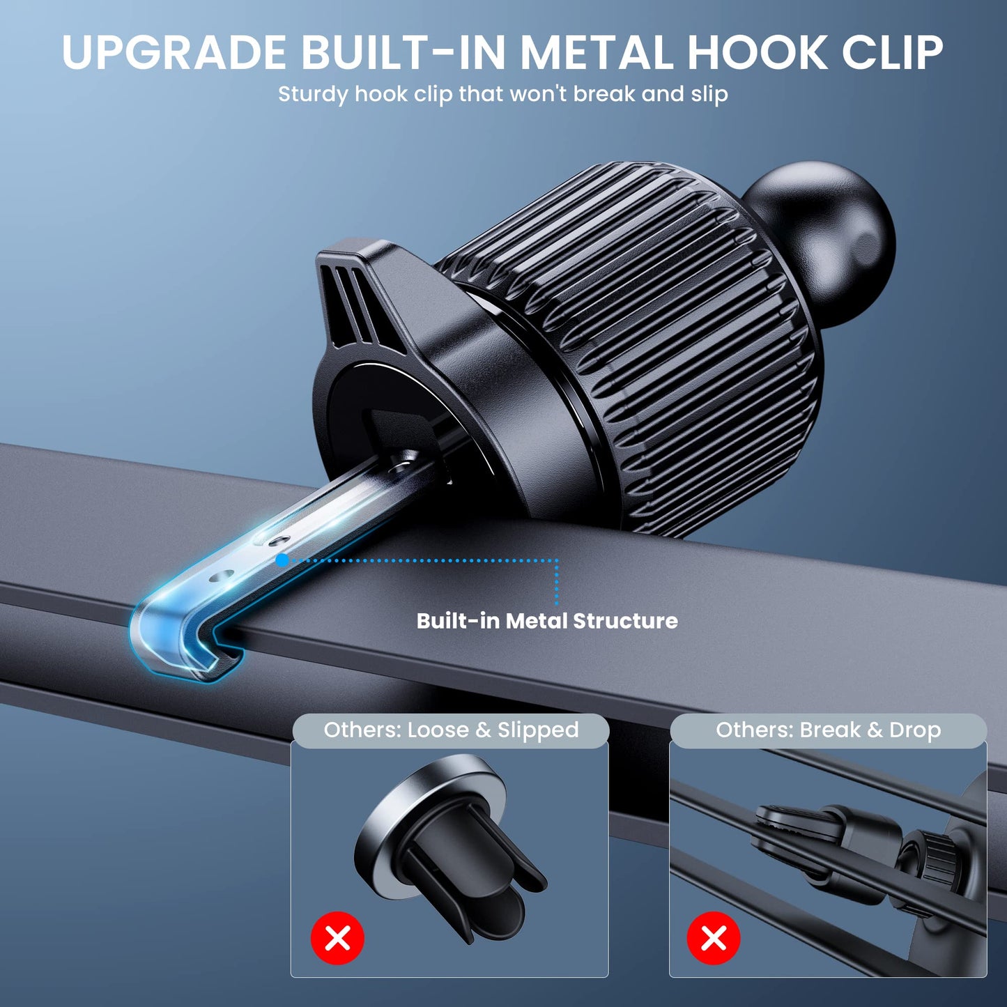 BIPOPIBO Phone Mount for Car Holders Cell Phon Holder Hands Free Phone Stand for Car Vent Automobile Mount Fit iPhone Android Smartphoe Universal