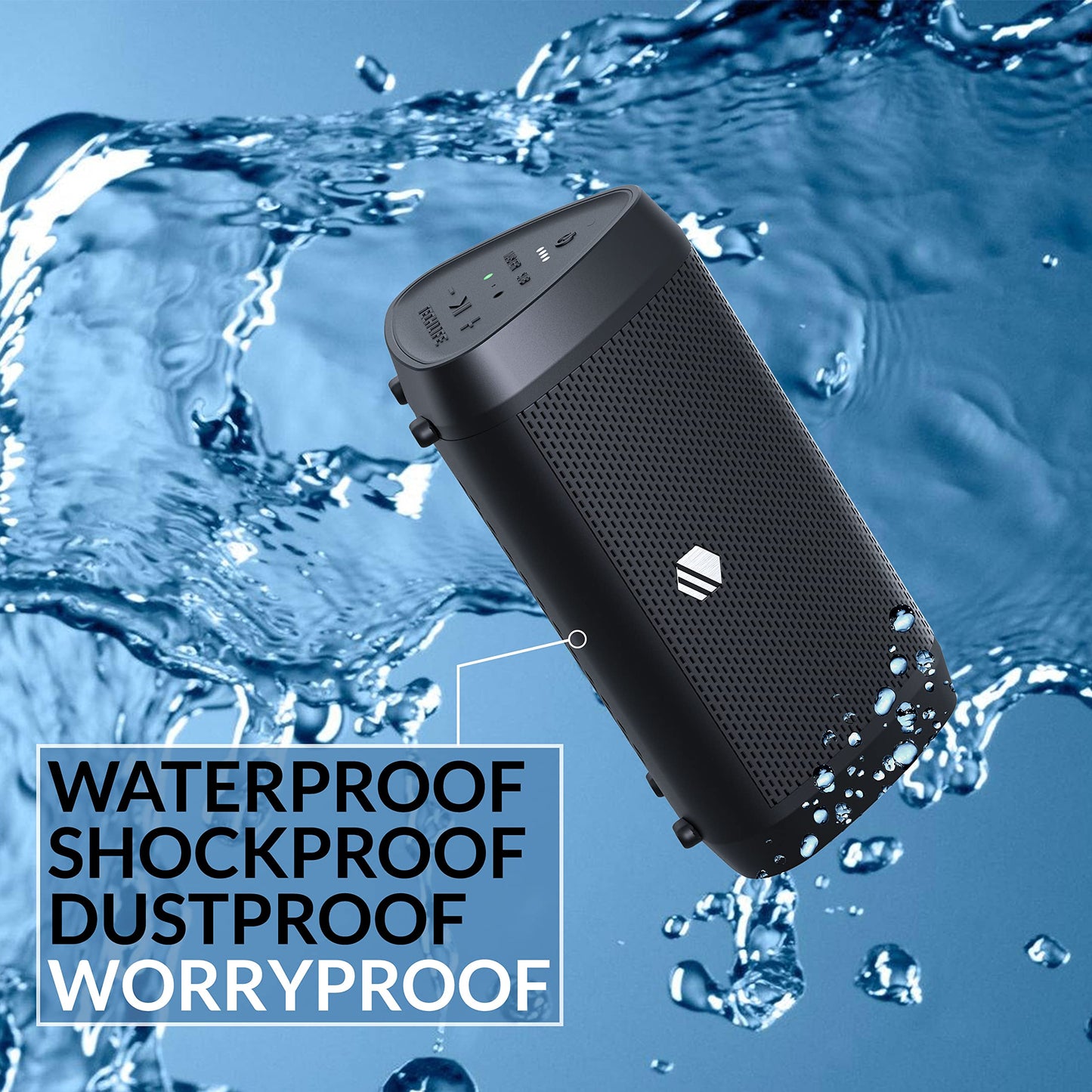 Tech-Life Mini - Portable Wireless Small Bluetooth Speaker with High Volume for Outdoor Activities - Waterproof Bluetooth Speaker with Crystal Clear