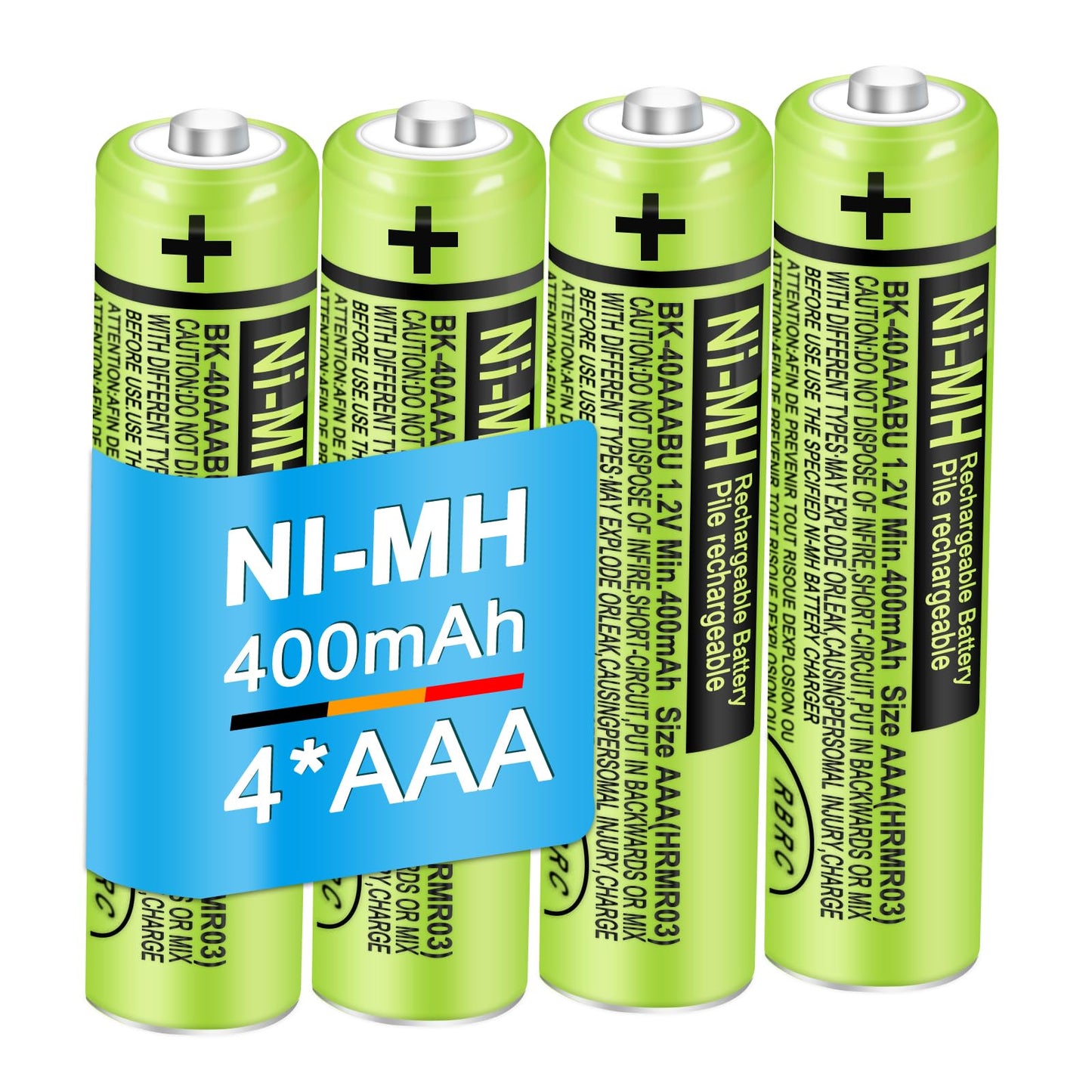 EOCIK BK-40AAABU 4 Pack NI-MH Rechargeable AAA Batteries 400mAh 1.2V AAA Rechargeable Battery for Panasonic Cordless Phones,Remote