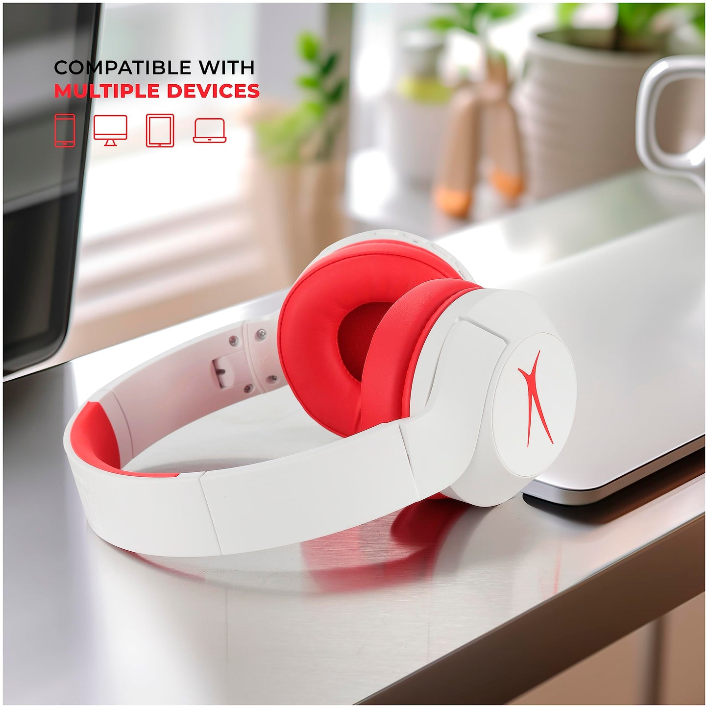 Altec Lansing Kid Safe Noise Cancelling Wireless Headphones 15H Battery, 85dB Volume Limit, Foldable Design Powerful Sound, Active Noise Cancellation