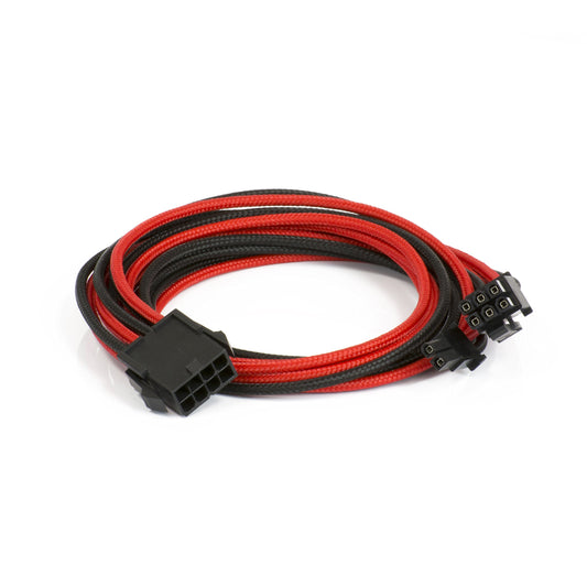 Phanteks 8 to 8 (6+2) Pin VGA Premium Sleeved Extension Cable 19.68" Length, Black/Red(PH-CB8V_BR)