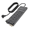 Belkin Power Strip Surge Protector with 12 AC Multiple Outlets, 10 ft Long Flat Plug Heavy Duty Extension Cord for Home, Office, Travel, Computer