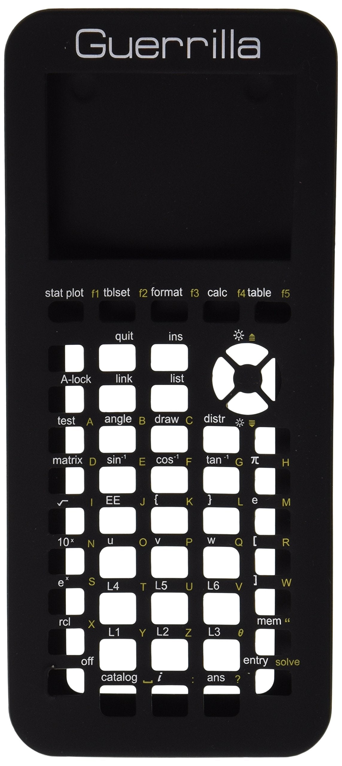 Guerrilla Silicone Case for Texas Instruments TI-84 Plus CE Color Edition Graphing Calculator With Screen protector and Graphing Ruler, Black