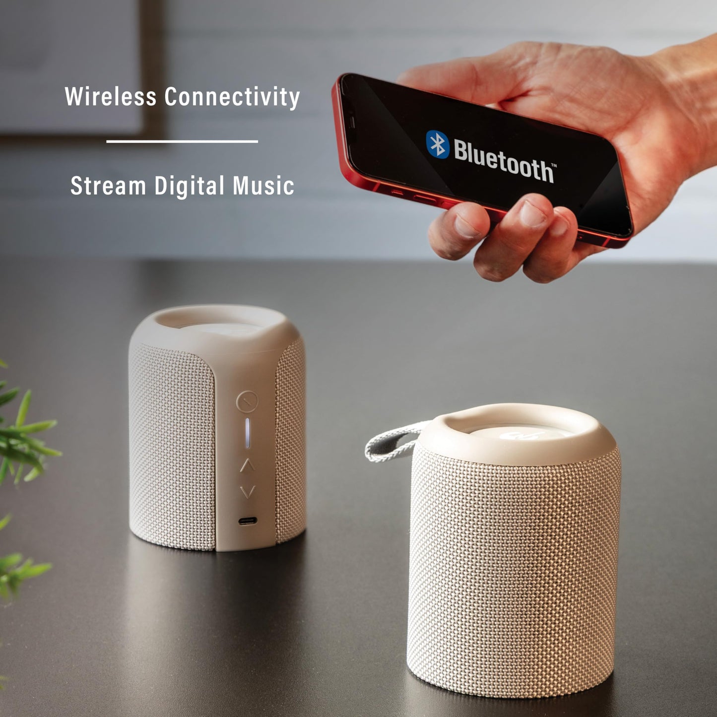 Crosley CR3080A-DU Duo 2-in-1 Portable Bluetooth Stereo Speakers, Dune