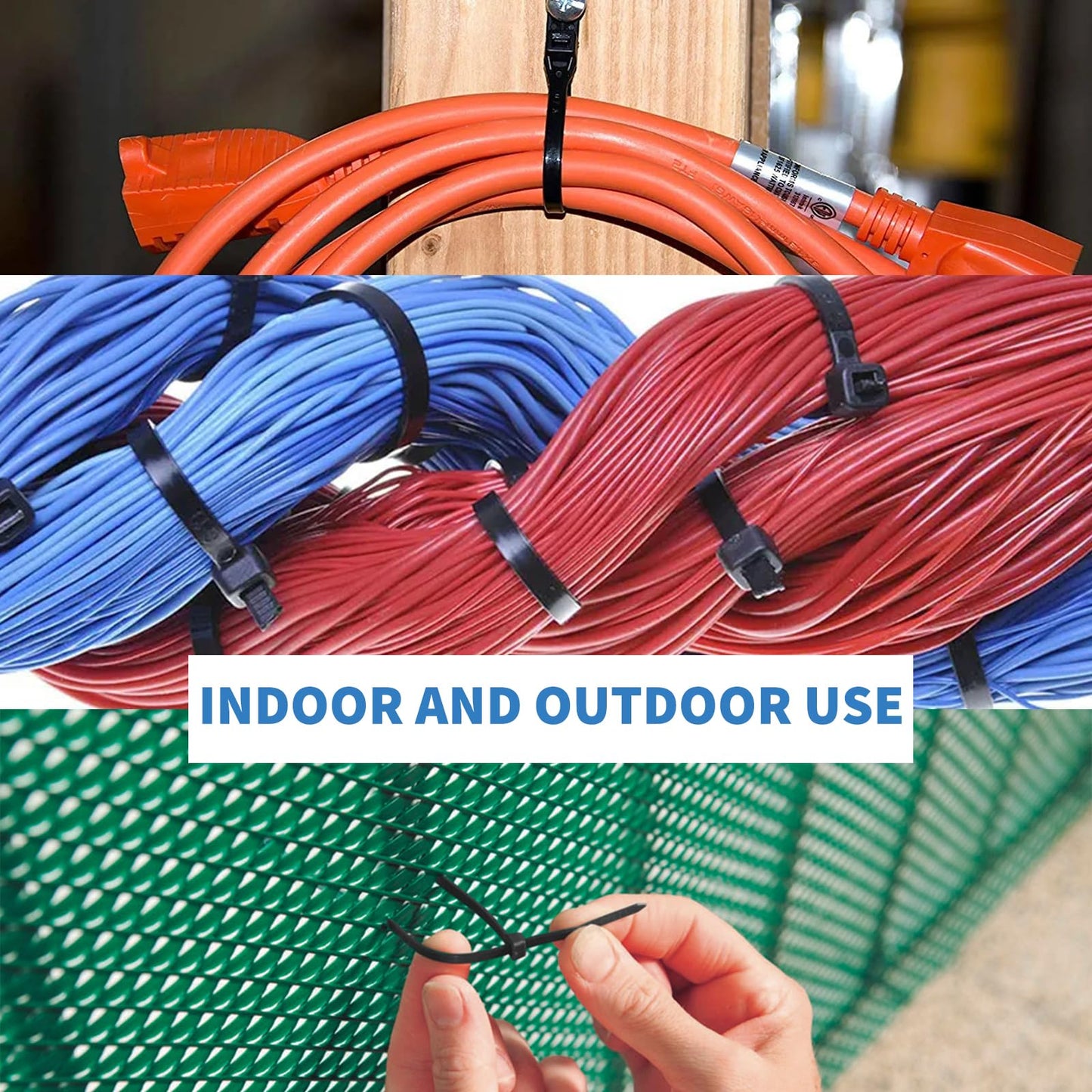 CENTROPOWER Zip Ties 12 Inch 100 Pack Heavy Duty 50 Lbs Tensile Strength - UV Resistant Self-Locking Black Nylon Cable Ties for Indoor and Outdoor