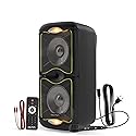 Dolphin BoxParty 212 Dual 12" Portable Bluetooth Party Speaker - Loud Sound with Deep Bass, LED Lights, PA System, 5-Band Equalizer, and Expandable