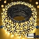 JMEXSUSS 66ft 200 LED Christmas Lights Outdoor, Warm White Christmas Tree Lights Indoor Plug in, 8 Modes Twinkle String Light for Outside Bedroom