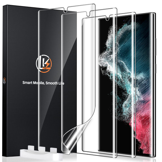 LK 3 Pack for Samsung Galaxy S22 Ultra Screen Protector, Soft TPU Protector