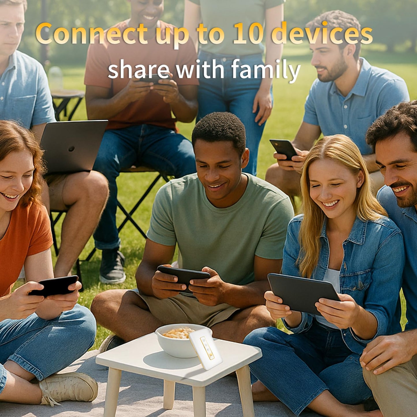 FIRSTNUM M5 Mobile Hotspot, Portable WiFi Hotspot for Travel in 160+ Countries, Connect Up to10 Devices, No SIM Card Required and No Contract eSIM