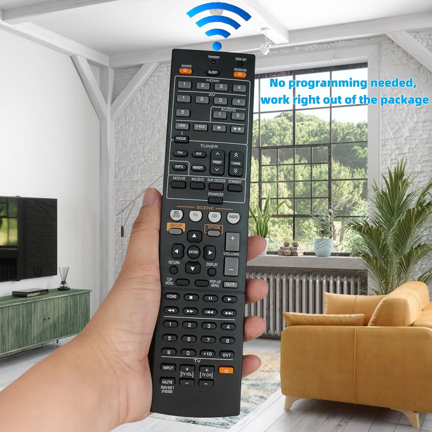 Remote Control Fit for Yamaha YHT599U, YHT-599U RAV465 RAV436 491 494 RX-A830 RX-V575WA AV Receiver