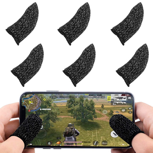 Newseego for Mobile Game Controller Finger Sleeve Sets [6 Pack], Anti-Sweat Breathable Full Touch Screen Sensitive Shoot Aim Joysticks Finger Set