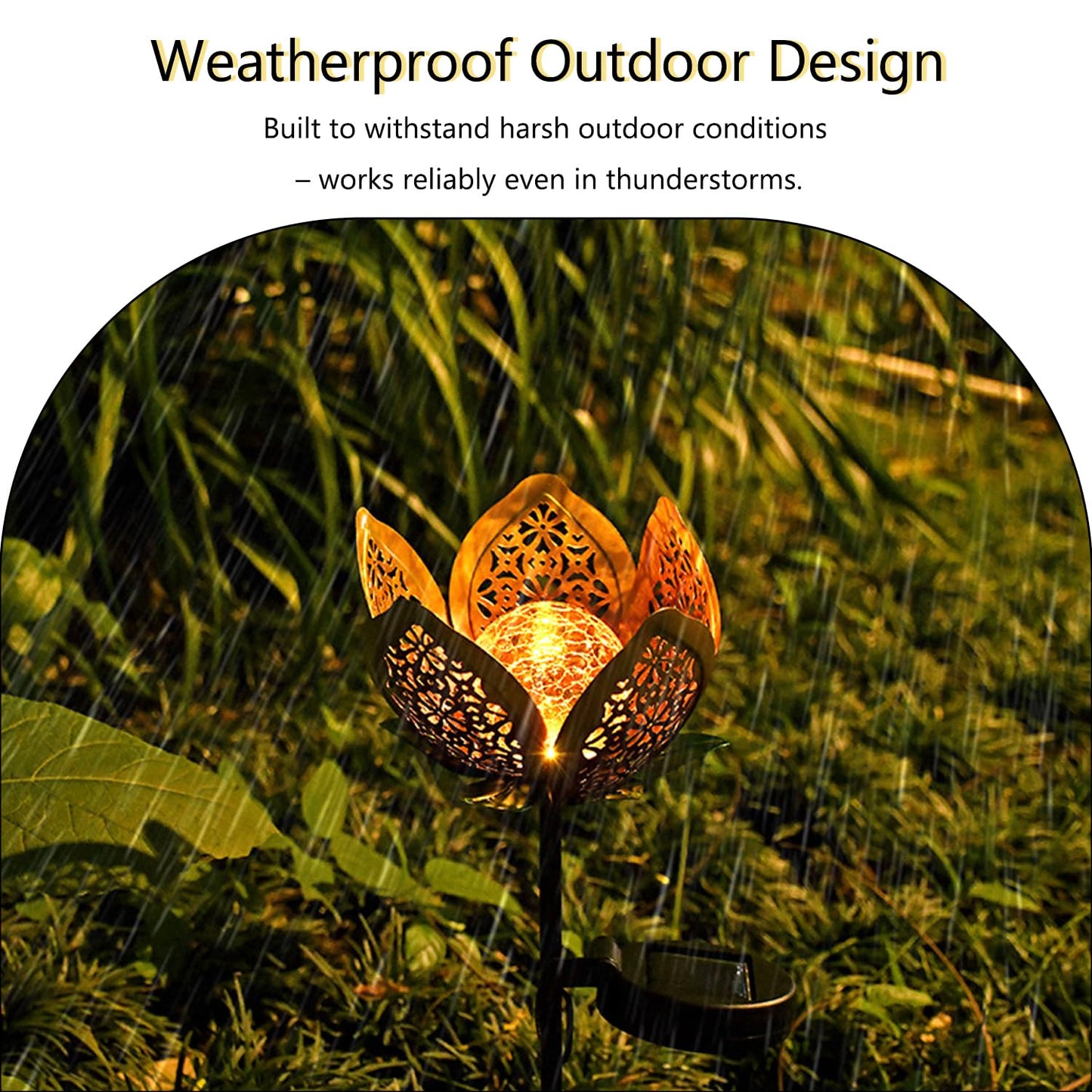 YMTengFei Solar Lights Outdoor Garden Decor,LED Lotus Flower Lamp, Metal Tulip Solar Lawn Lamp for Courtyard Decoration, Garden Gifts for Women