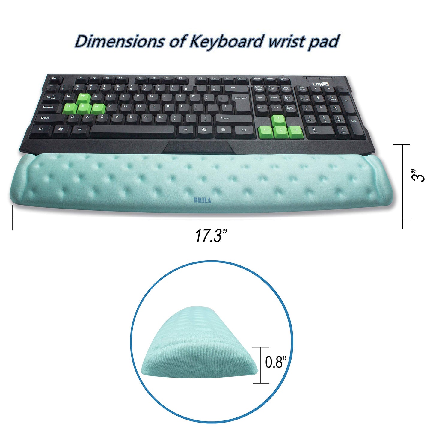 BRILA Memory Foam Mouse & Keyboard Wrist Rest Support Pad Cushion Set for Computer, Laptop, Office Work, PC Gaming - Massage Holes Design - Easy