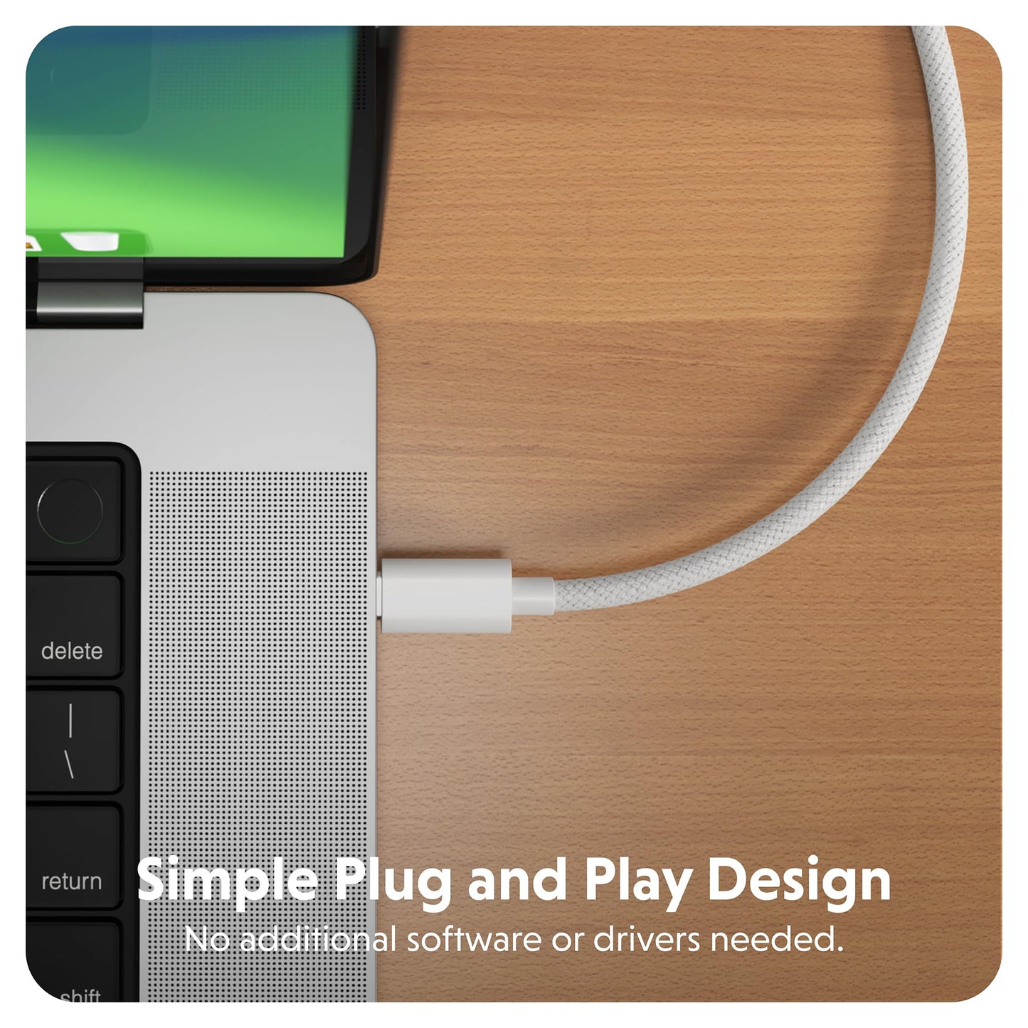 Hyper HyperDrive USB-C to HDMI 4K60Hz Cable - White