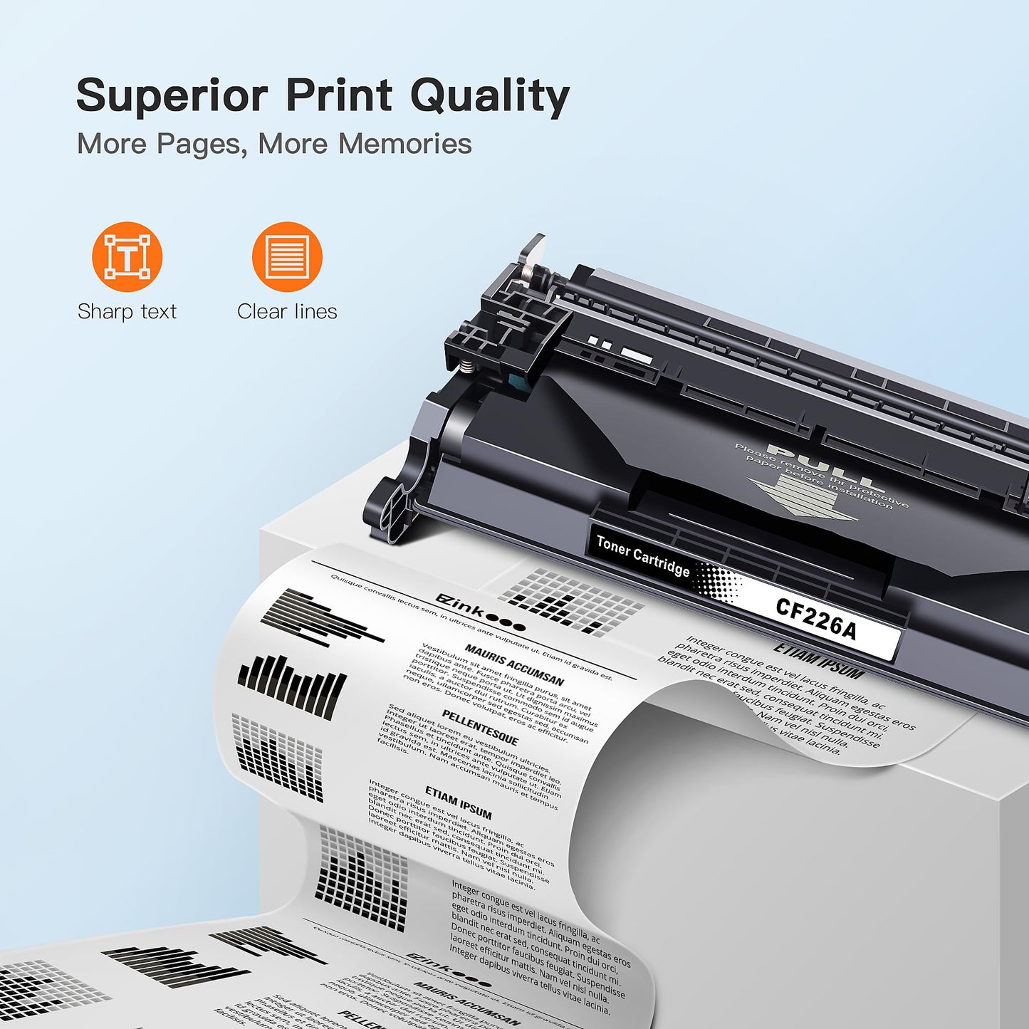 E-Z Ink 26A Toner Cartridge for HP Printer Compatible Replacement for HP 26A CF226A 26X CF226X Toner for HP LaserJet MFP M426fdw M426fdn M426dw Pro