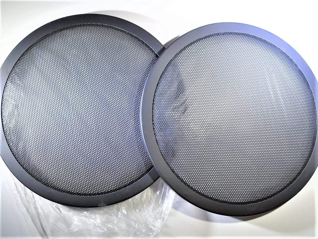The Electronics PowerHouse Heavy Gauge Pair 10 Inch Classic Beehive High Excursion Subwoofer Speaker Grills with Reinforcement Ring