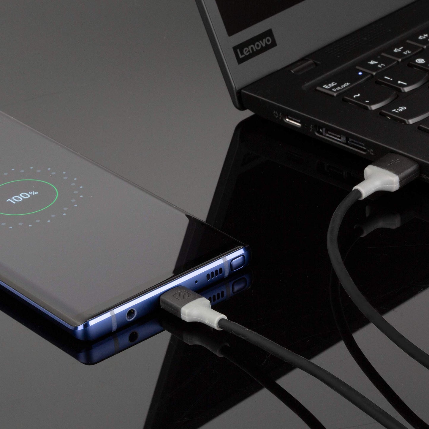 Scosche CA4BY-SP Strikeline USB-A to USB-C Charge & Sync Cable 4-ft. Space Gray/Gray