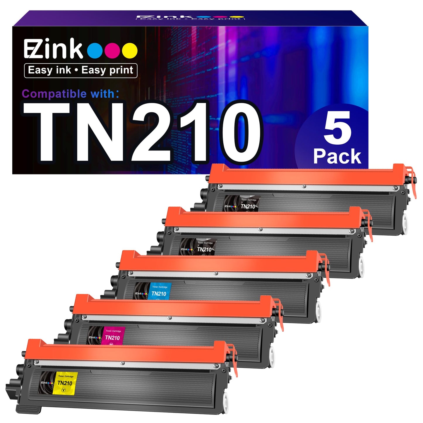 E-Z Ink Compatible Replacement for Brother TN210 Toner Cartridges 5 Pack