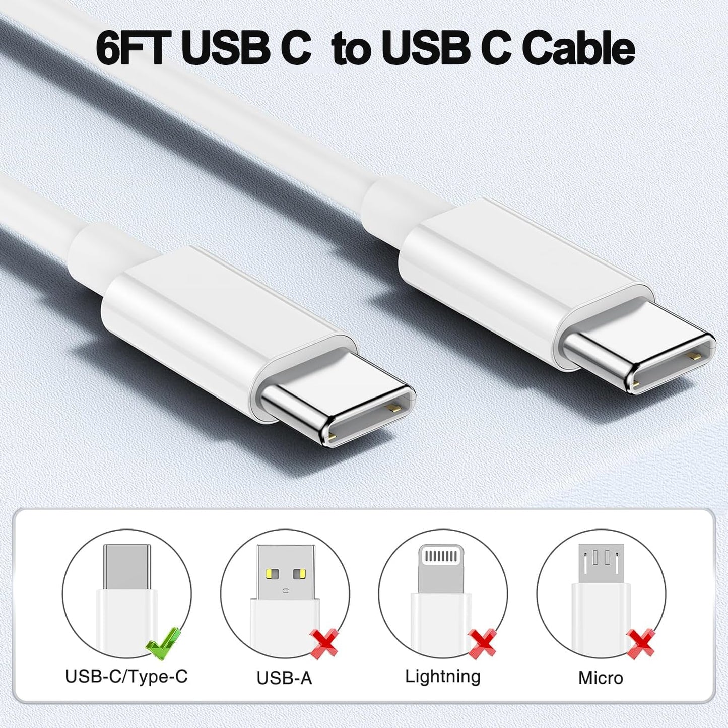 iPhone Charger Fast Charging,2Pack Dual Port USB C Fast Wall Chargers Block with 6FT USB C Cable for Apple iPhone 17e/17 Pro Max/17Pro/Air/iPhone