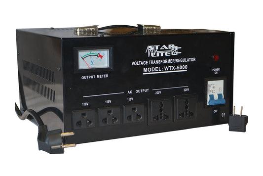 Starlite 5000 Watt Step Up/Down Voltage Converter Transformer WTX-5000, 5 Year Warranty, Fuse Protection and Automatic Voltage Regulator - Two Way…
