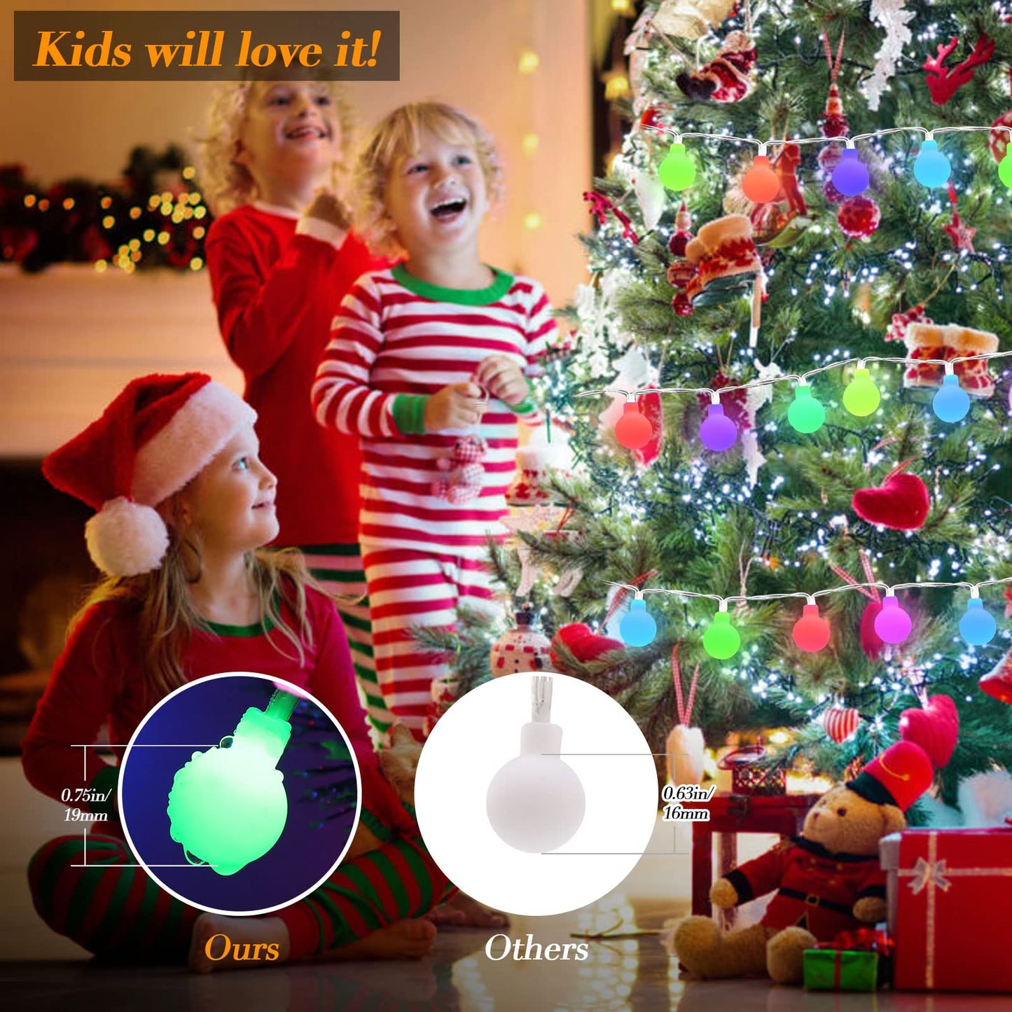 ALOVECO LED String Lights 18ft 50 LEDs Battery Operated String Lights with Remote 8 Modes Waterproof Globe Starry Fairy Lights for Outdoor Indoor