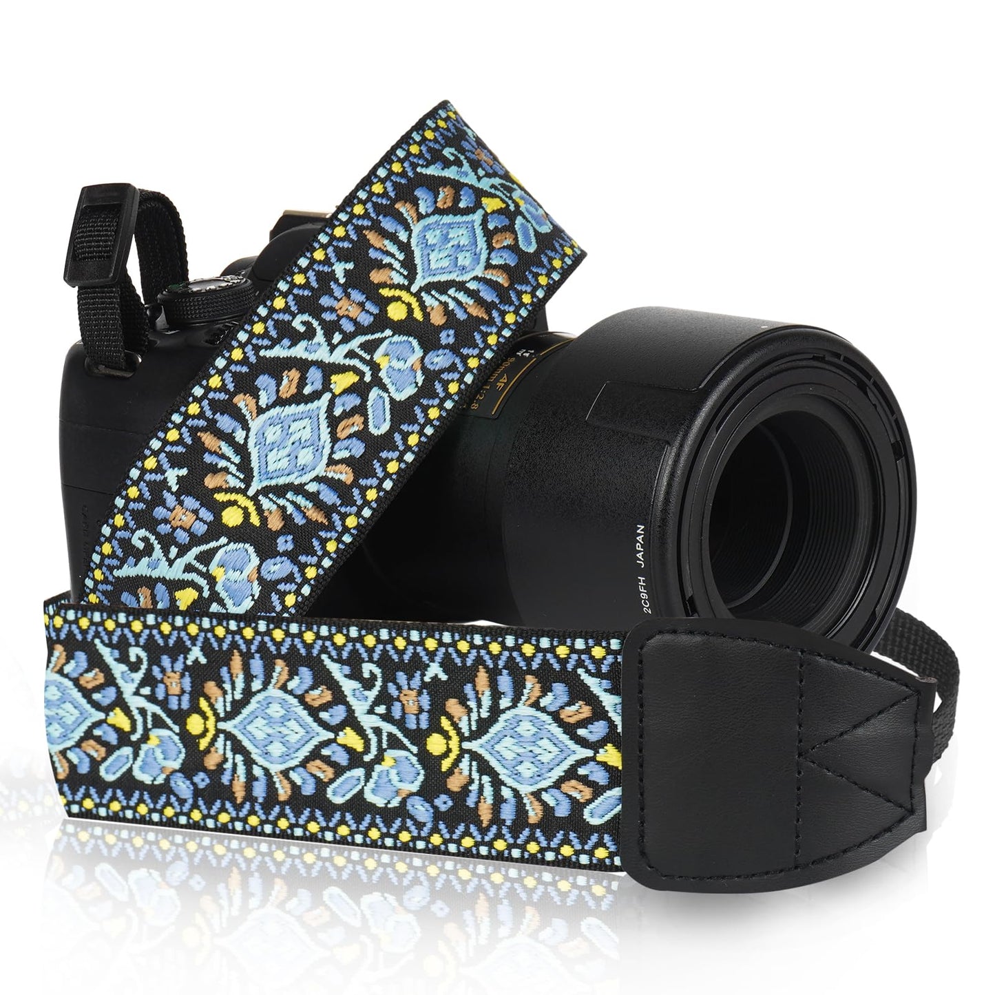 Zwxejcb Camera Strap : Stylish Knit Embroidered & Comfort-Fit Elastic Classic Quick Release Neck Shoulder Straps, Adjustable Universal for Dslr Slr