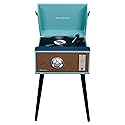 Studebaker Floor Stand Turntable, Bluetooth Receiver, CD Player, FM Radio, Wood Cabinet, 3W RMS Speakers x 2, (Teal)