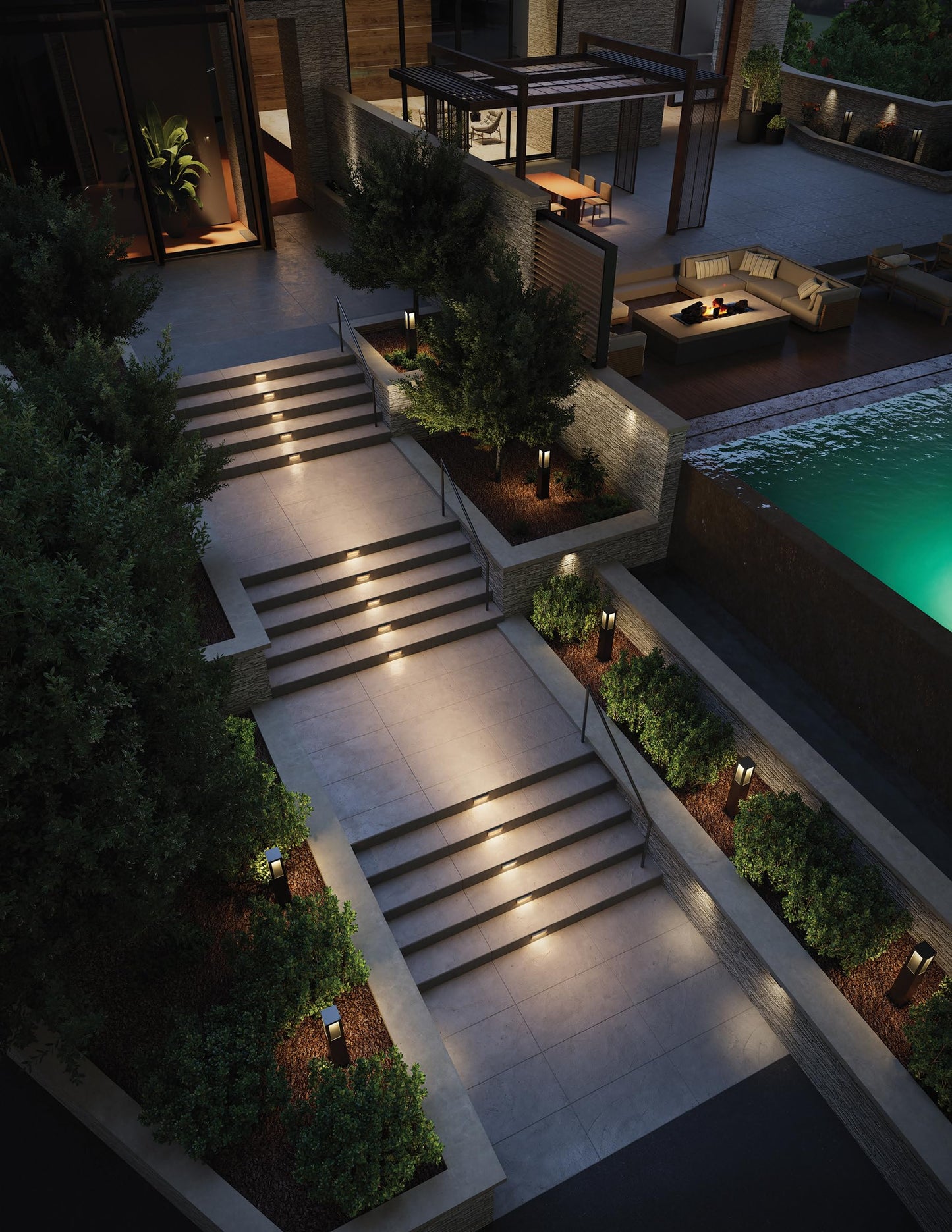 Hinkley Taper 1565BZ Wide Horizontal 12v Landscape Step Light, Aluminum, Low Voltage, Recessed Mount, Integrated LED, Safe for Wet Conditions, Bronze