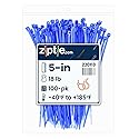 ZipTie.com 5-Inch Blue Multi-Purpose Zip Ties - 18-lb Tensile Strength Cord Management - Indoor Multi-Purpose (100-Pack)