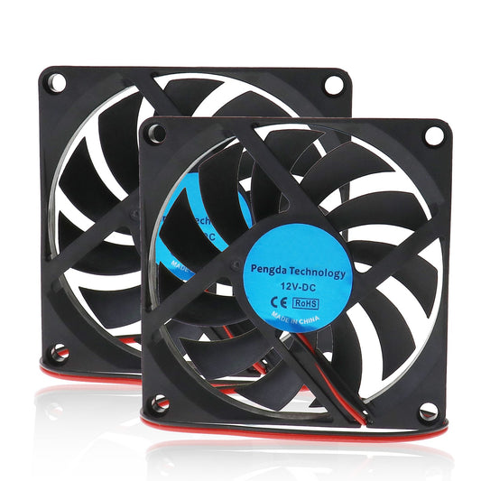 SING F LTD 2X Standard Computer Fans PC Case Cooling Cooler Fans Brushless Silent 80x80x10mm DC 12V 2Pin